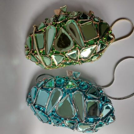 Xiyuan Crystal Clutch – Rhinestone Glass Evening Bag with Chain
