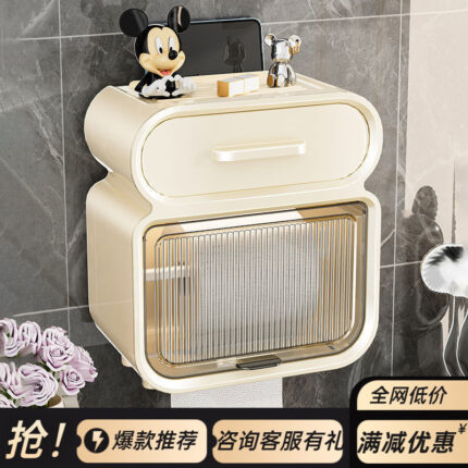 Wall-mounted tissue box